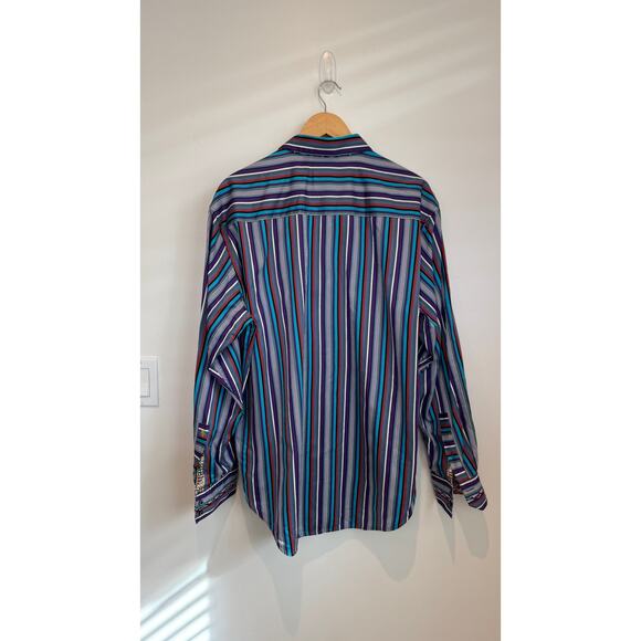 Robert Graham Multicolor Stripe Button-Down Shirt – Size XL - Picture 6 of 10